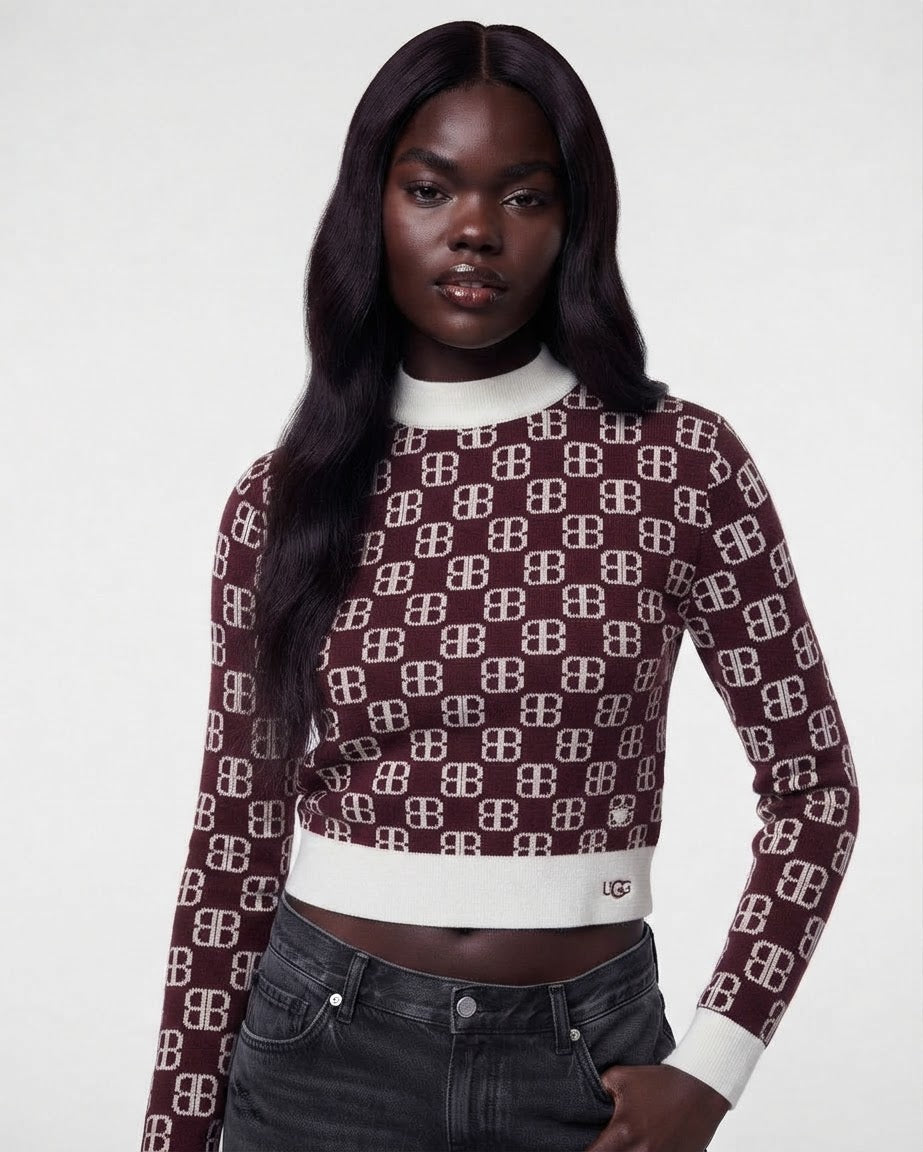Summit Cashmere Mock Neck Cropped Top BILARRI