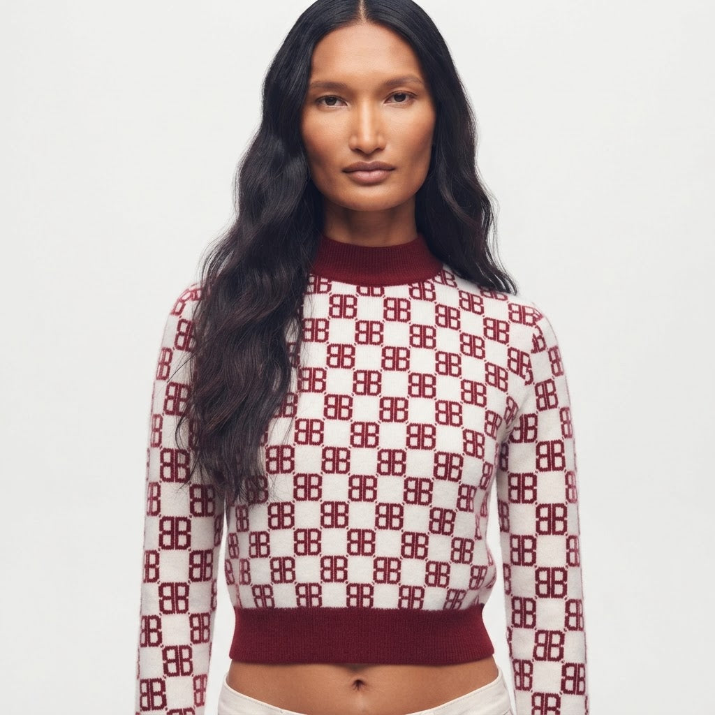 Frost Cashmere Mock Neck Cropped Top BILARRI