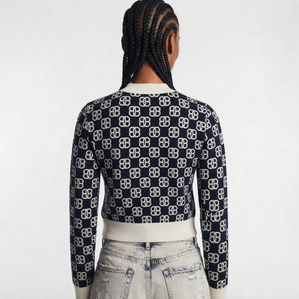 Powder Cashmere Mock Neck Cropped Top BILARRI