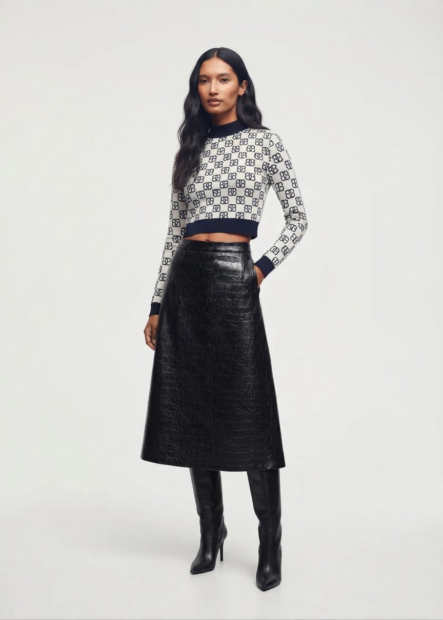 Drift Cashmere Mock Neck Cropped Top BILARRI
