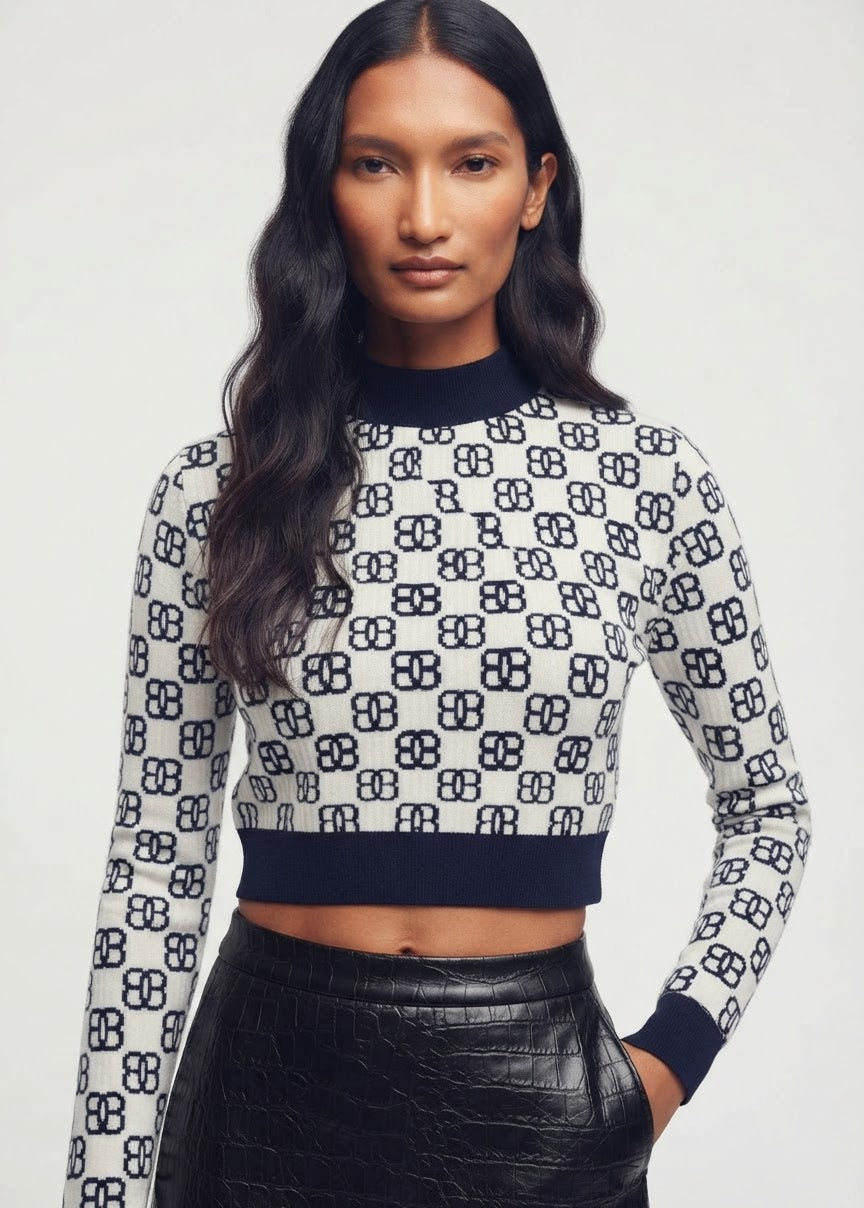 Drift Cashmere Mock Neck Cropped Top BILARRI