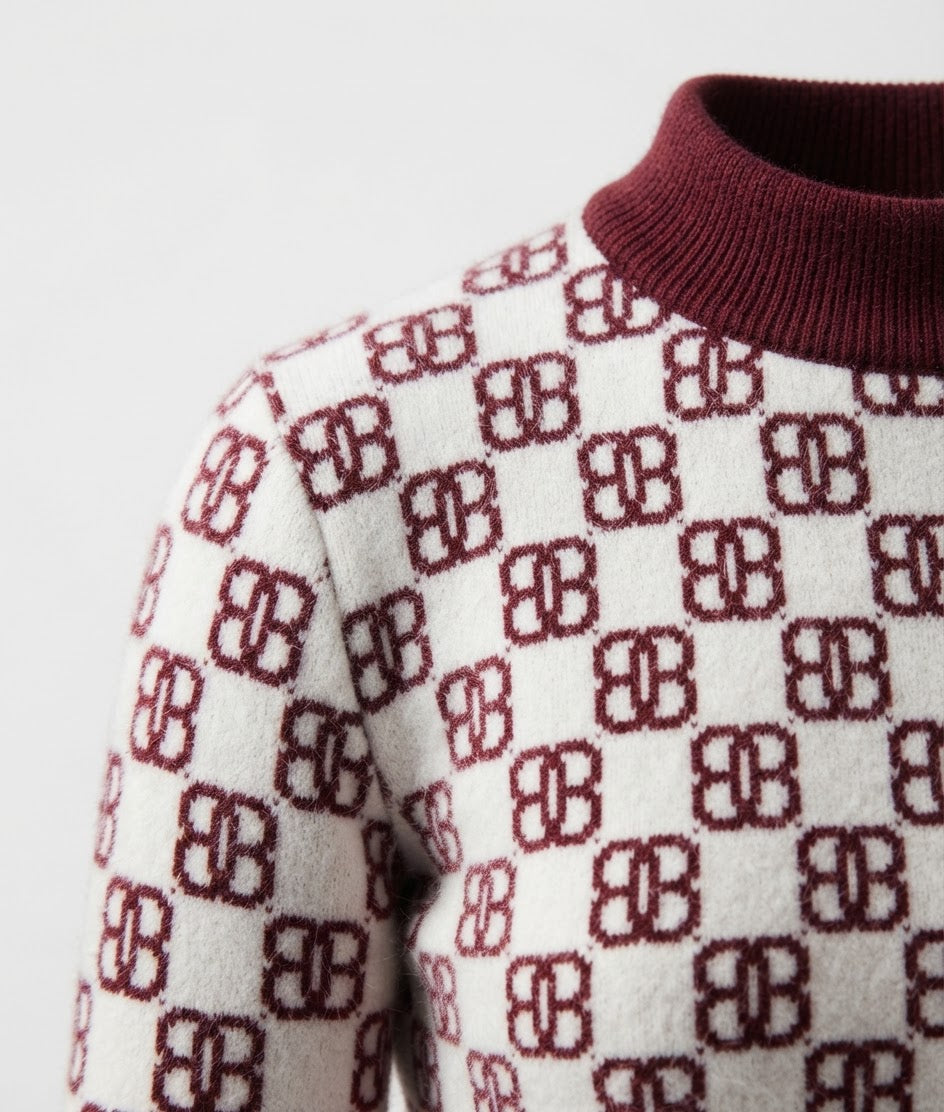 Frost Cashmere Mock Neck Cropped Top BILARRI