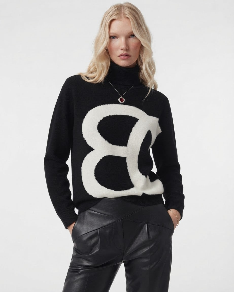 Obsidian Cashmere Cowlneck Pullover BILARRI