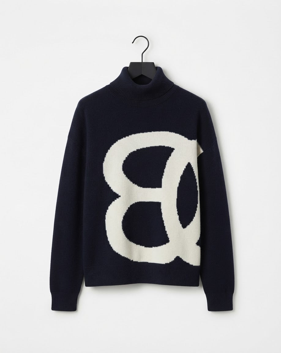 Midnight Cashmere Cowlneck Pullover BILARRI