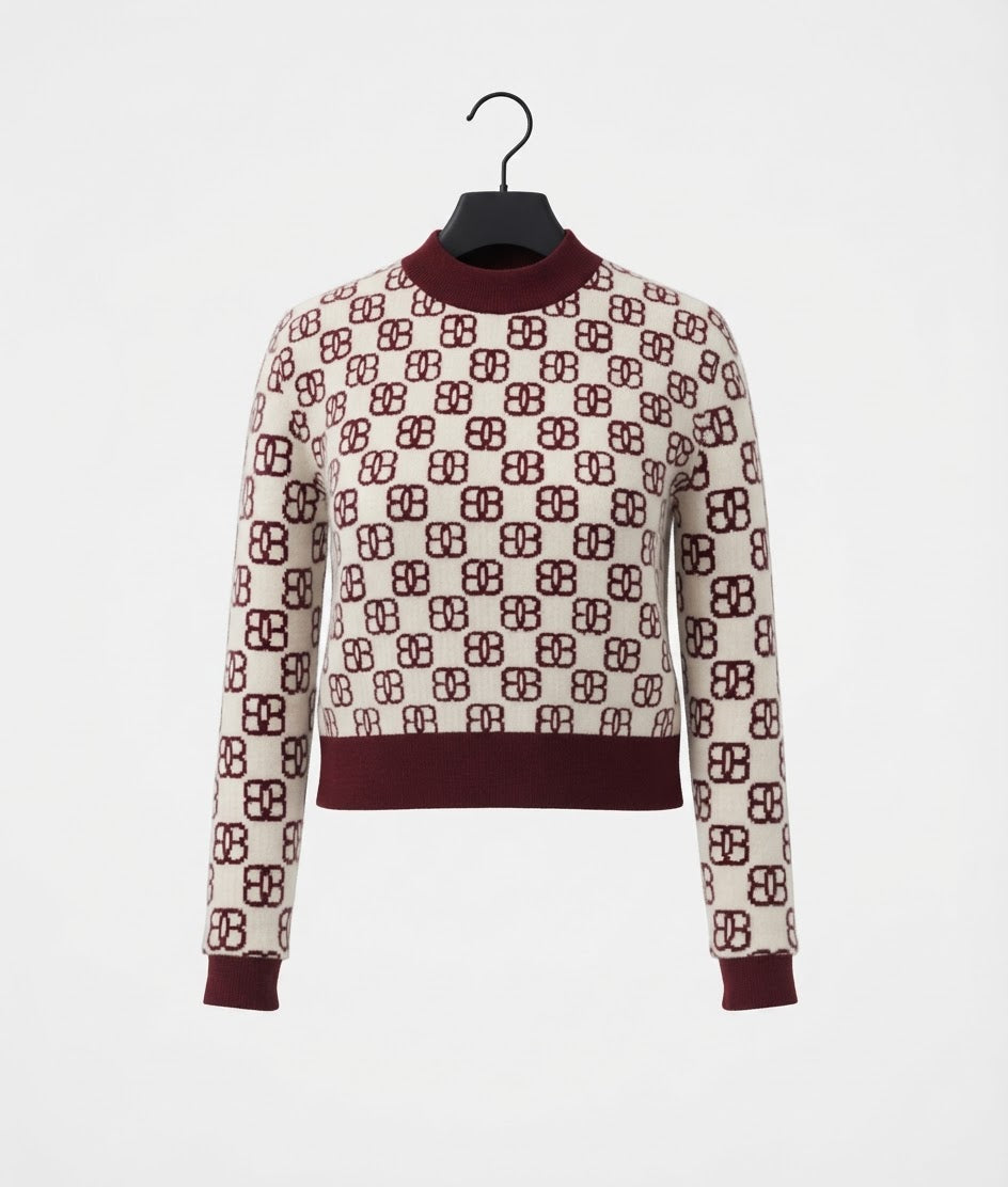Frost Cashmere Mock Neck Cropped Top BILARRI