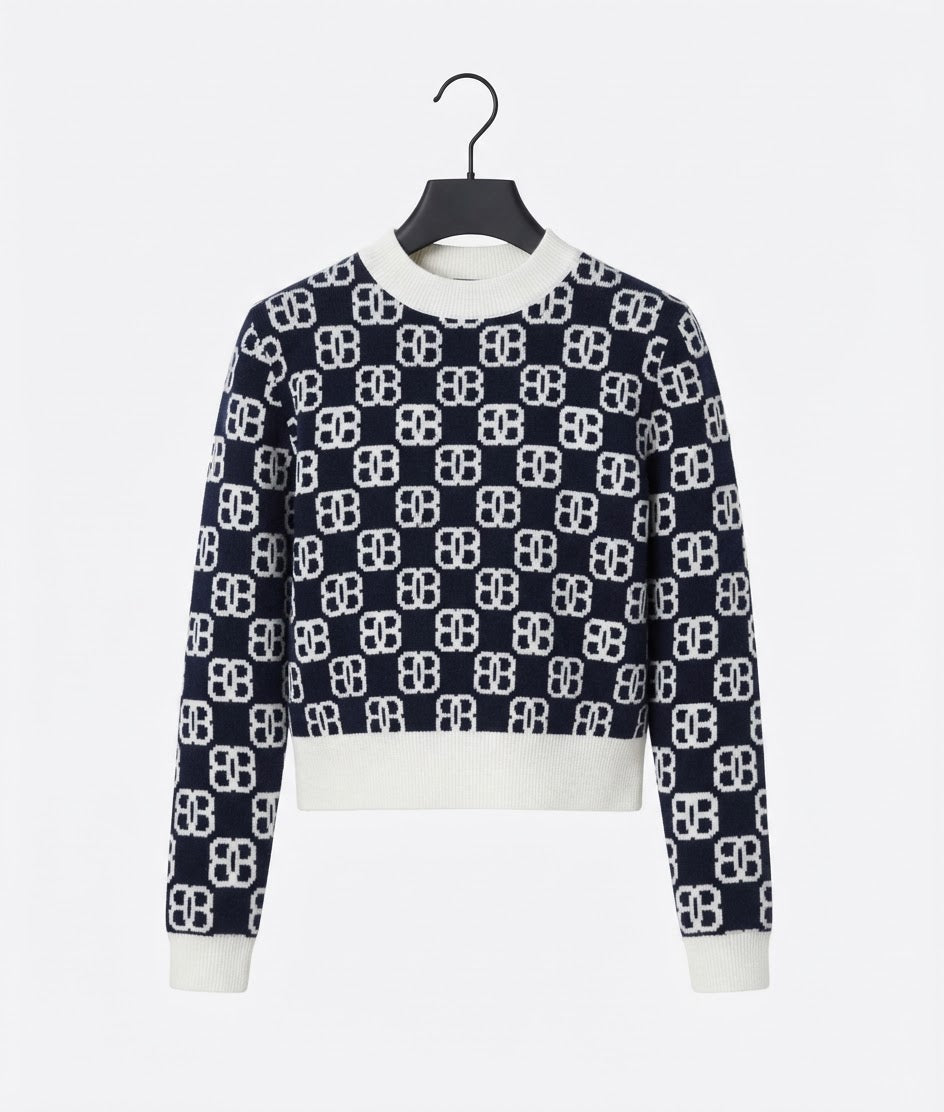 Powder Cashmere Mock Neck Cropped Top BILARRI