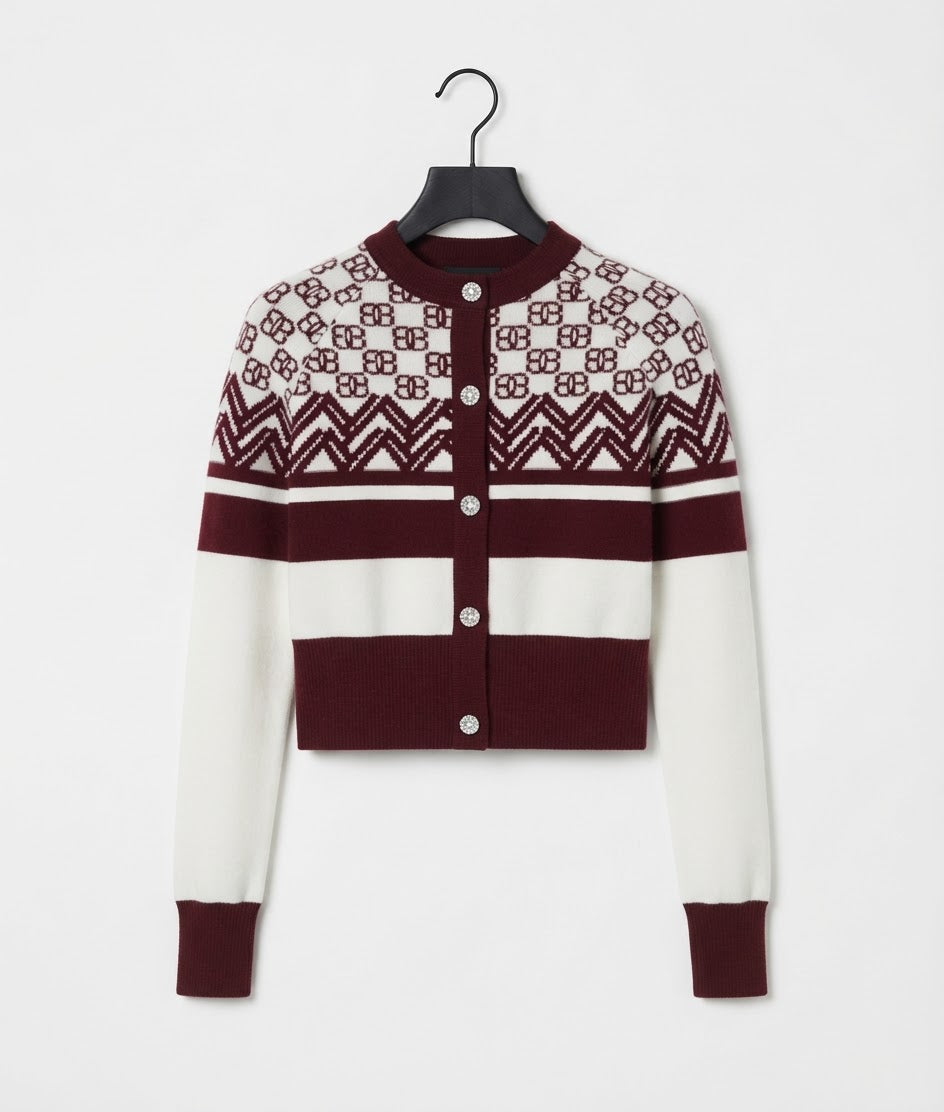 Piste Cashmere Cropped Cardigan BILARRI