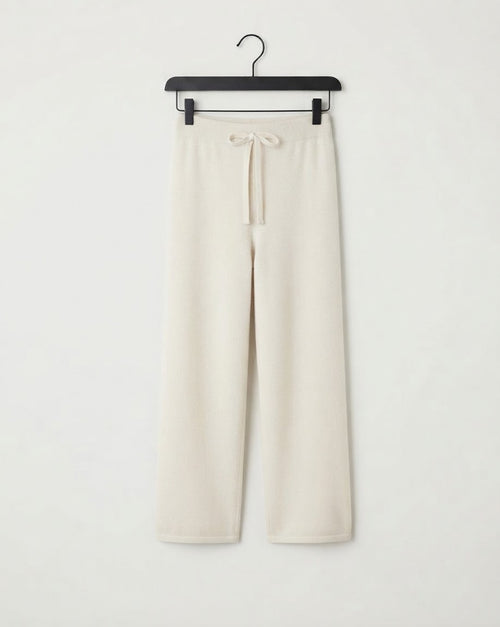 Aspen white cashmere lounge pants by BILARRI, view 1