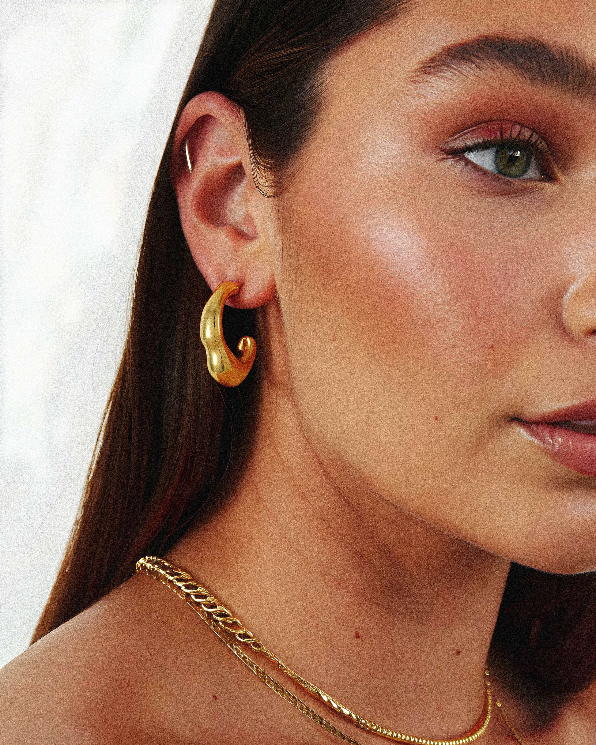 Delight Geometric Drop Earrings worn – waterproof tarnish-free by BILARRI