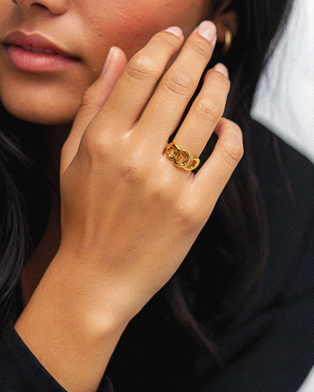 18K Gold Chain Ring Noctelle jewellery – stainless steel by BILARRI