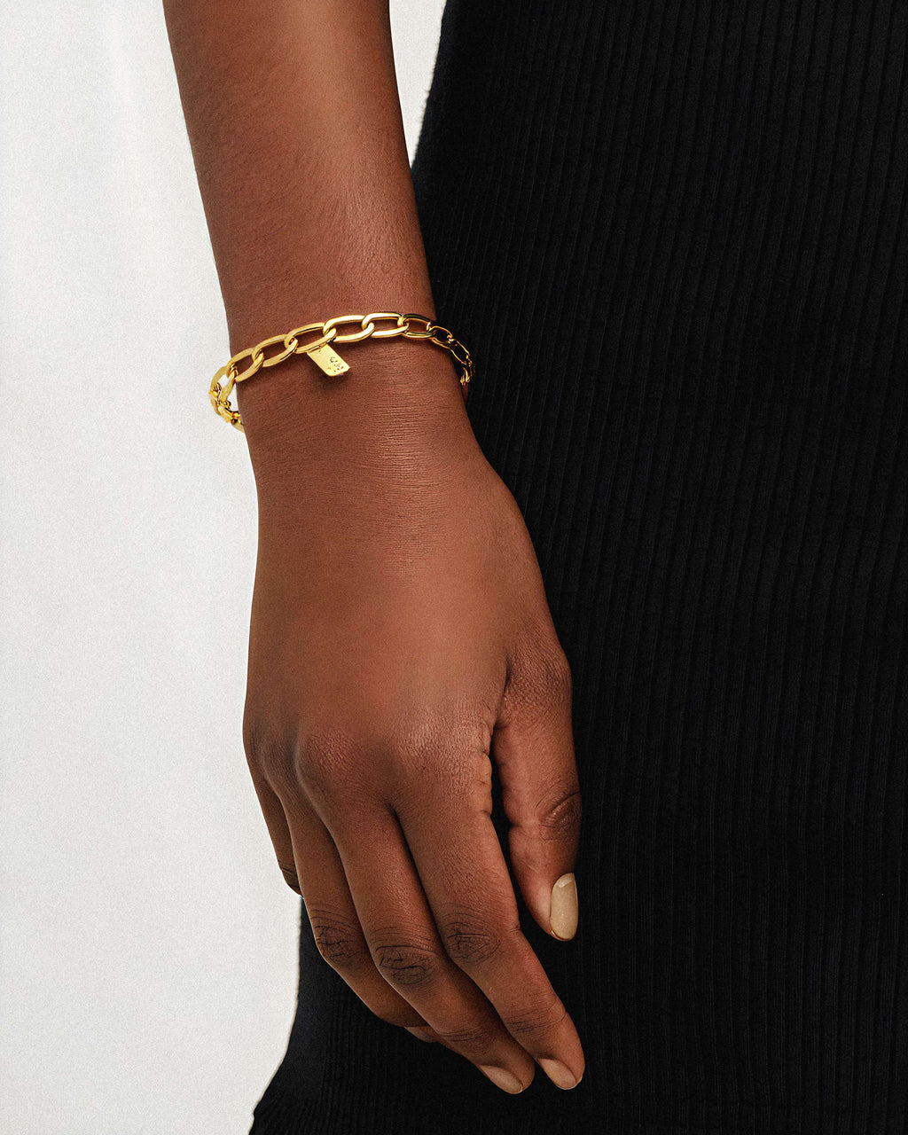 Opaline Gold Chain Bracelet worn – tarnish-free waterproof by BILARRI