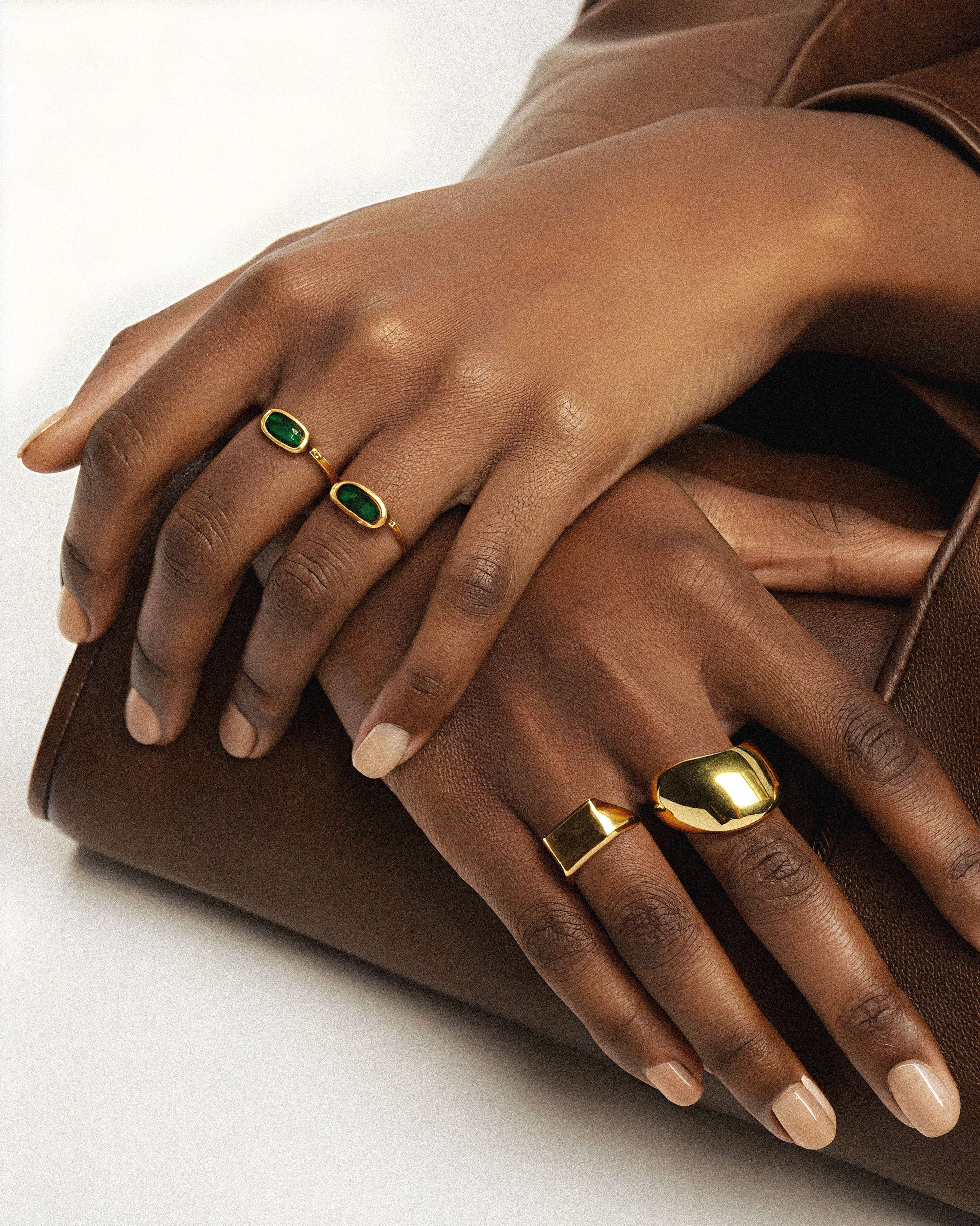Chunky Solid Gold Ring Aether worn – 18K gold stainless steel by BILARRI