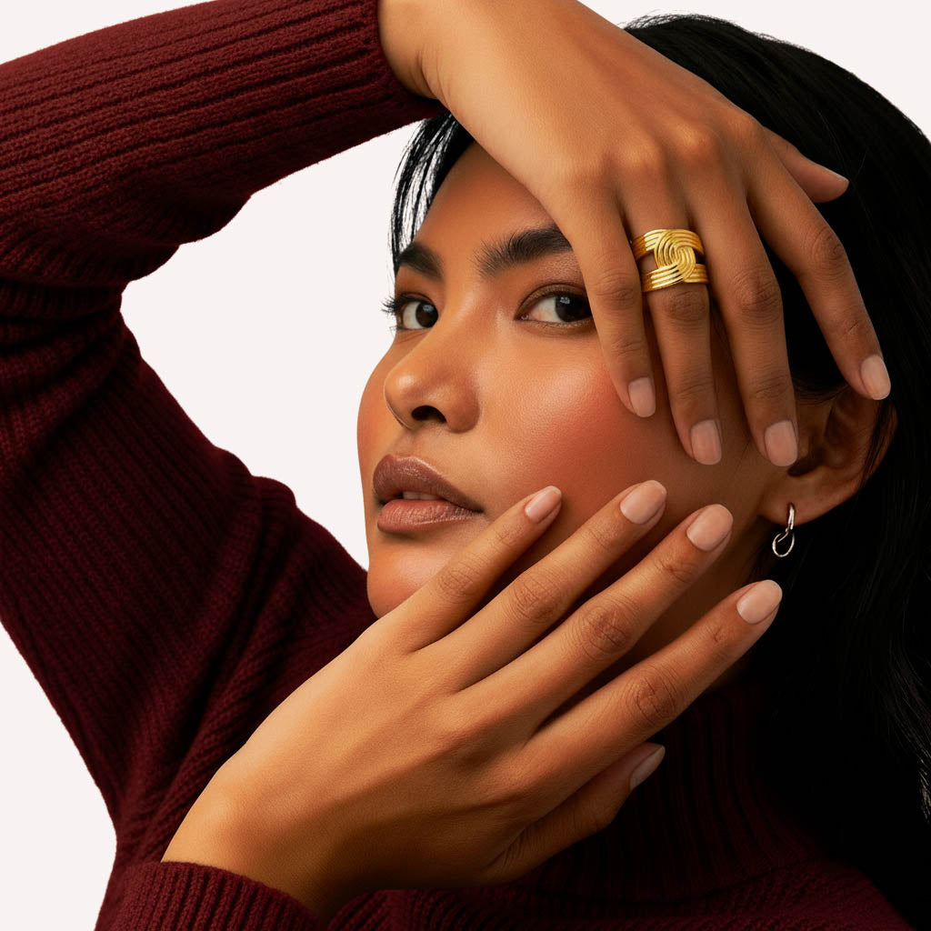 Gold Citrine Ring jewellery – gemstone 18K stainless steel by BILARRI