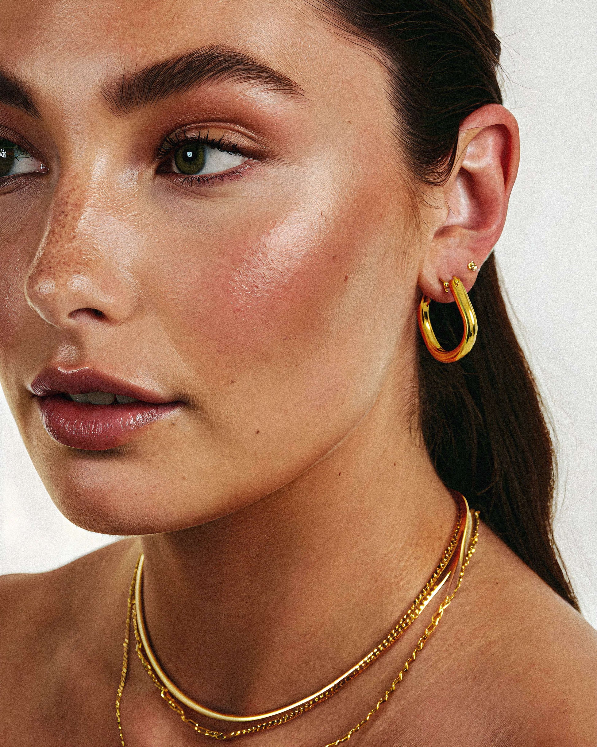 Daylight Lightweight Earrings worn – hypoallergenic gold by BILARRI