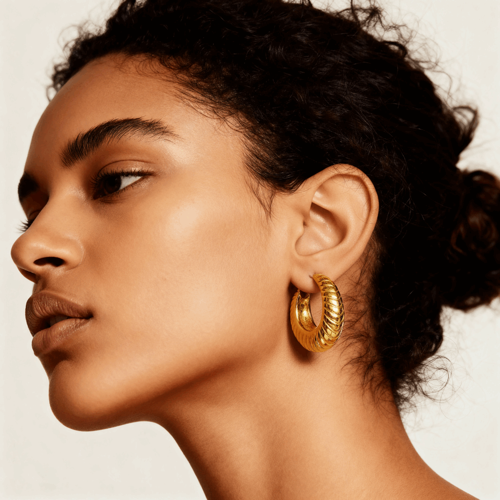 18K Gold Arie Twisted Earrings jewellery – waterproof by BILARRI