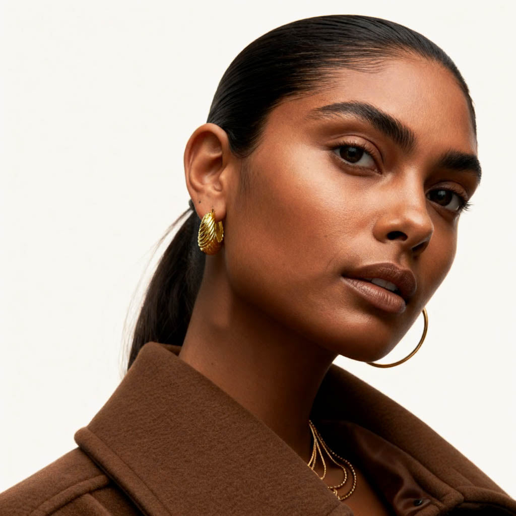 18K Gold Ember Statement Earrings – geometric bold by BILARRI