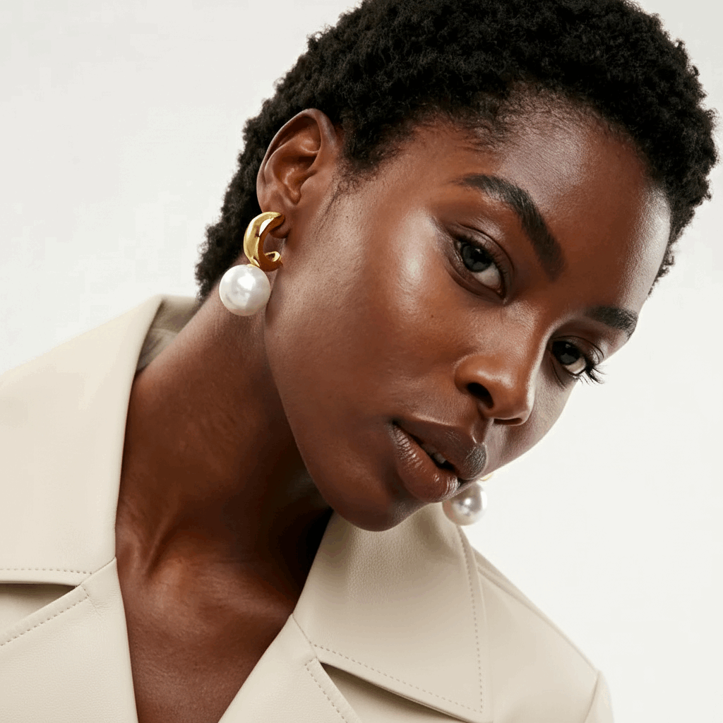 City Stud Earrings worn – sensitive ears waterproof by BILARRI