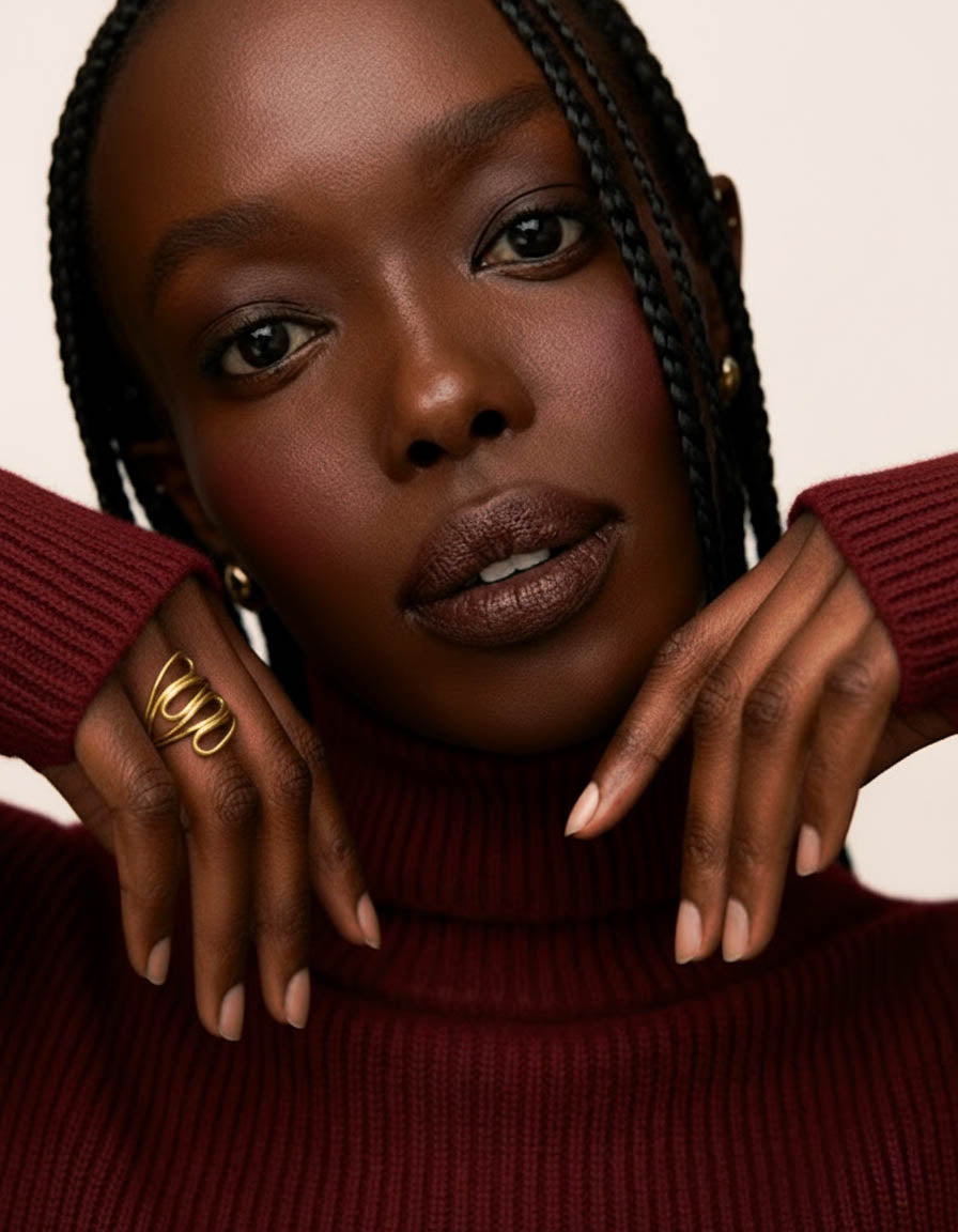 Inferno Flame Ring worn – 18K gold waterproof by BILARRI