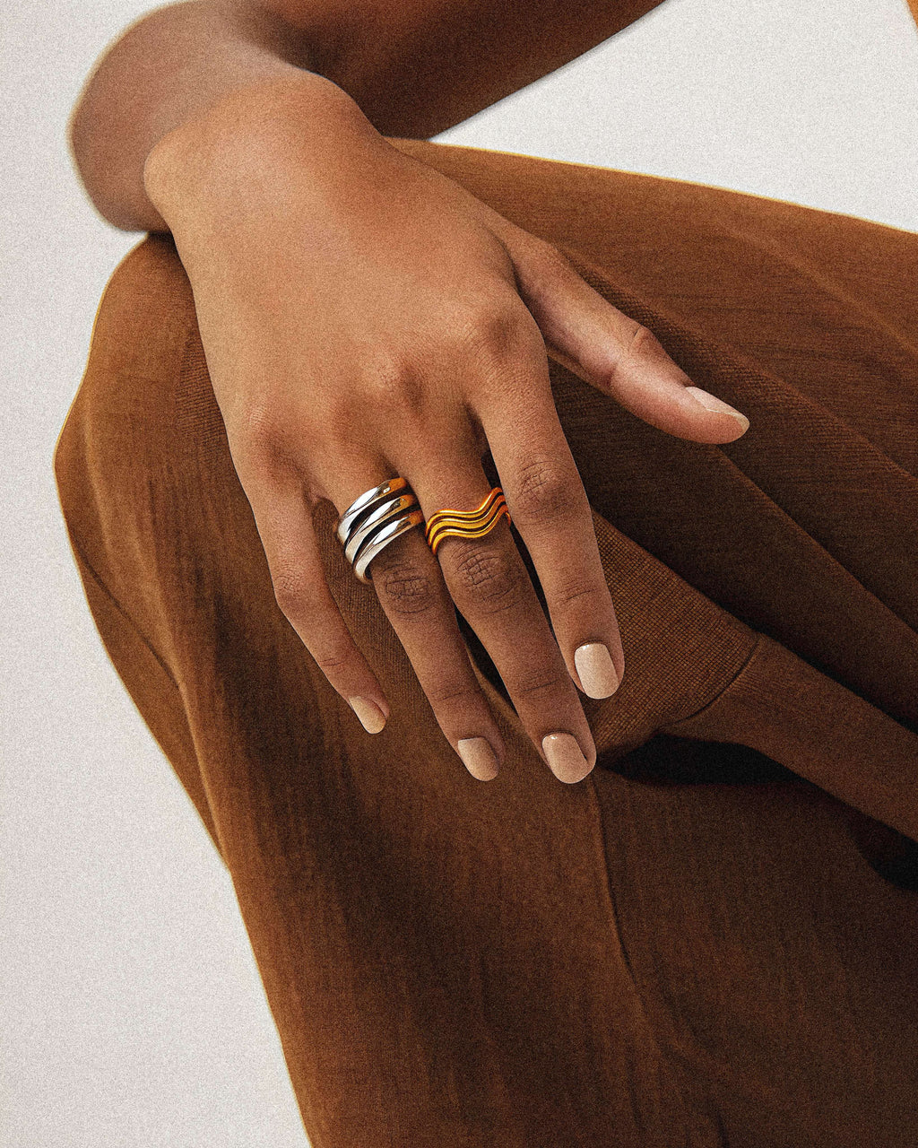 18K Gold Seravyn Ring jewellery – skin-safe stainless steel by BILARRI