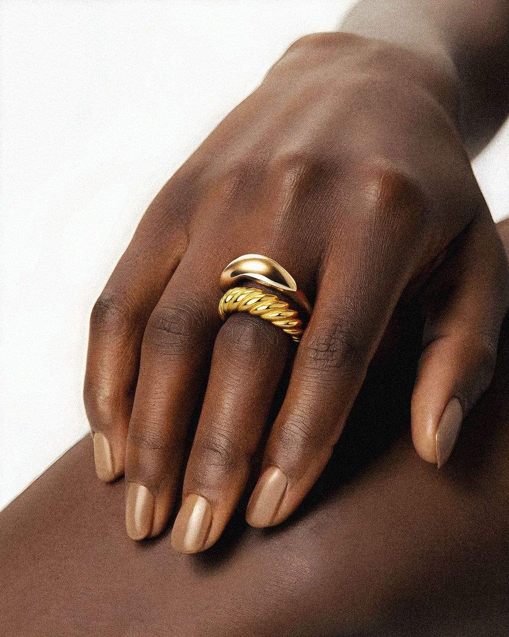 Gold Twist Ring jewellery Cinderlace – 18K plated by BILARRI