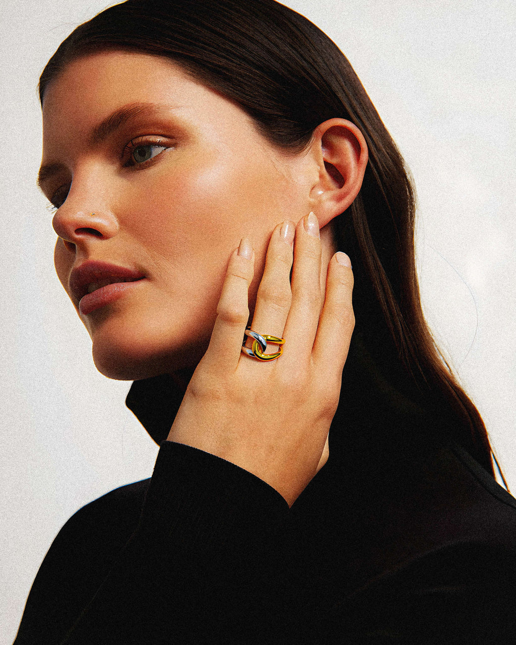 Gold Silver Knot Ring Opaline – stainless steel jewellery by BILARRI