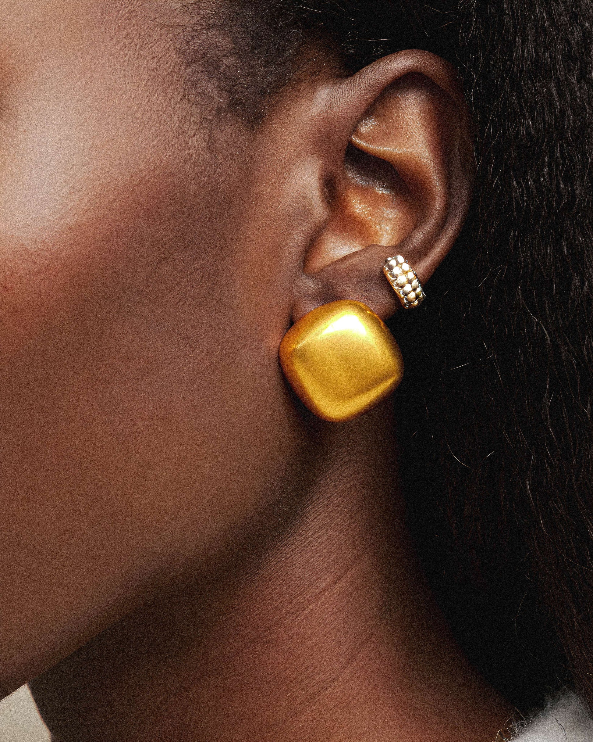 Storm Statement Earrings worn – waterproof tarnish-free by BILARRI