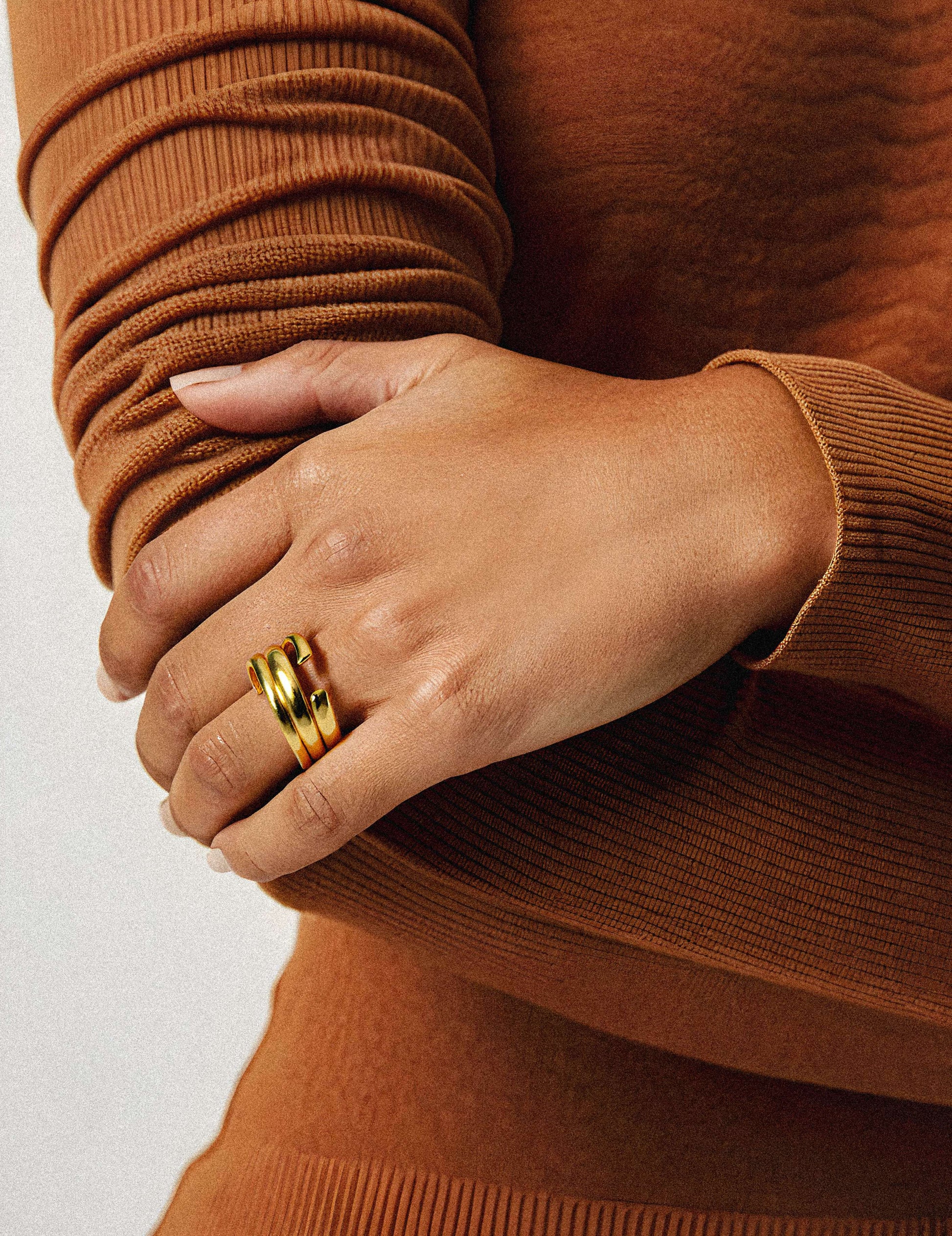 18K Gold Stackable Ring Solstice jewellery – tarnish-resistant by BILARRI