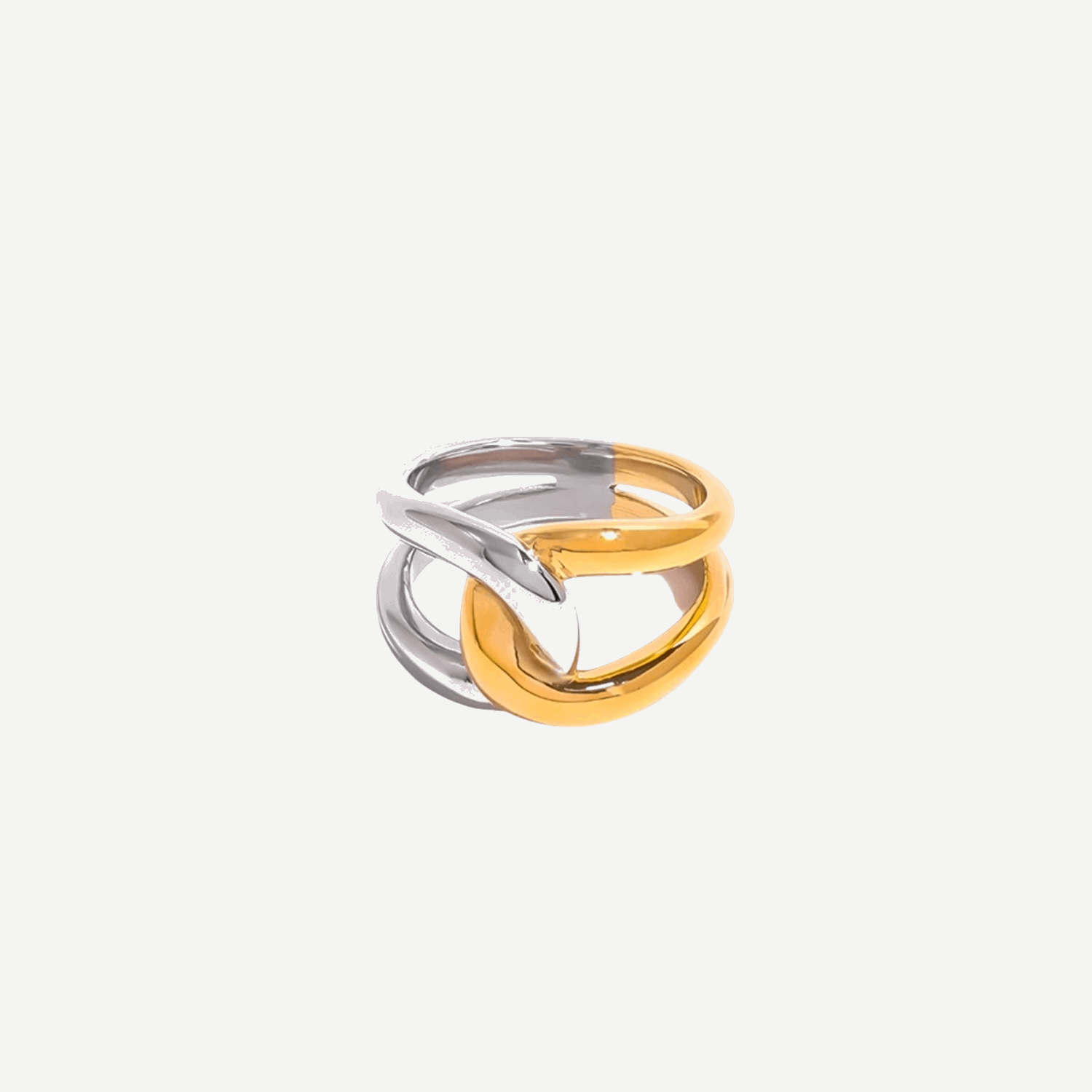 Two-Tone Gold and Silver Knot Ring Opaline – 18K gold by BILARRI