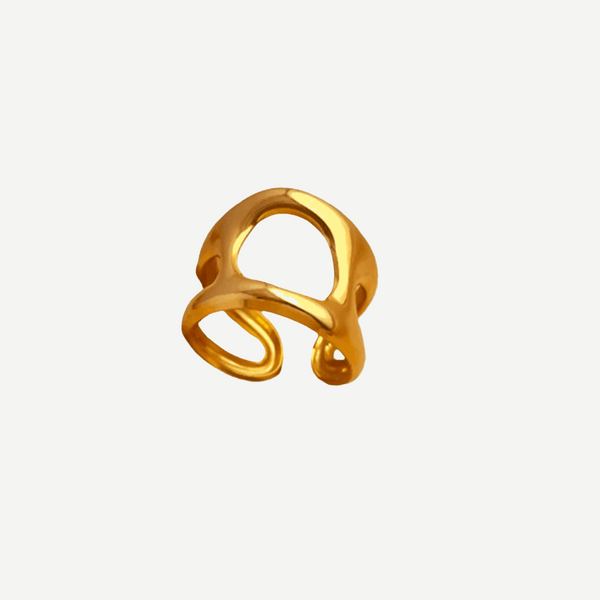 Sculptural Gold Cocktail Ring Thessara – 18K gold by BILARRI