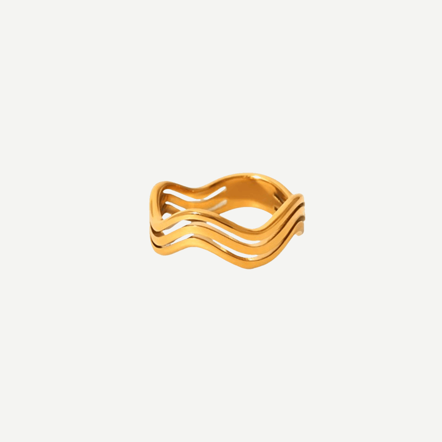 Minimalist Gold Band Ring Seravyn – 18K gold waterproof by BILARRI