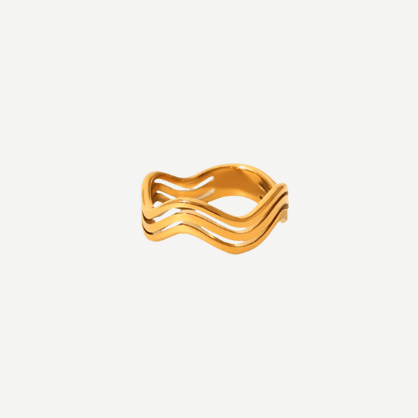 Minimalist Gold Band Ring Seravyn – 18K gold waterproof by BILARRI