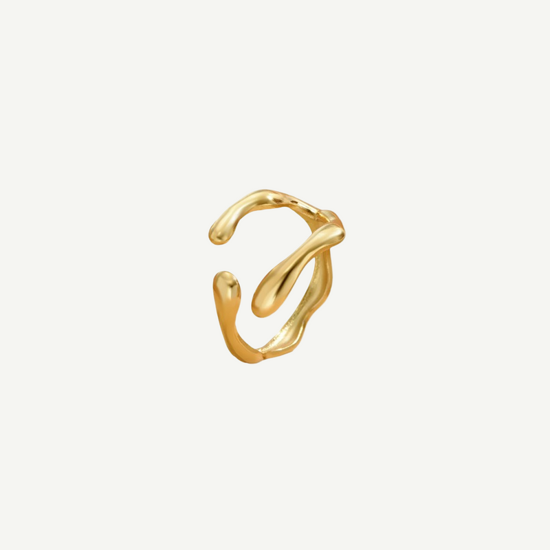 Geometric Gold Statement Ring Obsidian – 18K gold by BILARRI