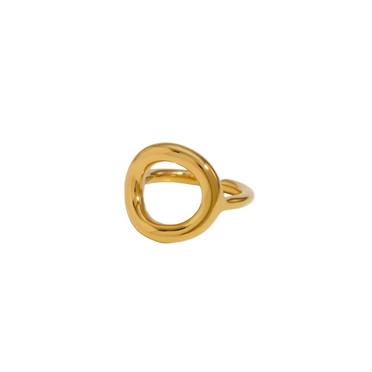 Polished Wide Gold Auric Ring BILARRI