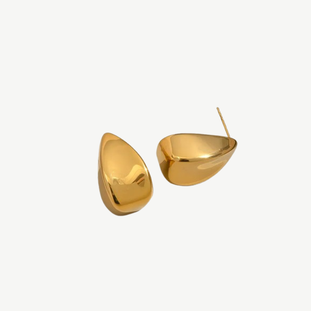 Sculptural Gold Statement Earrings Women 18K Molten – by BILARRI