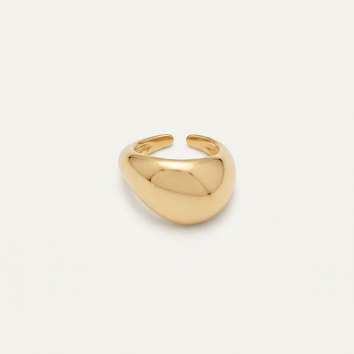 Aether chunky gold ring for women, 18k gold-plated statement ring by BILARRI, view 1