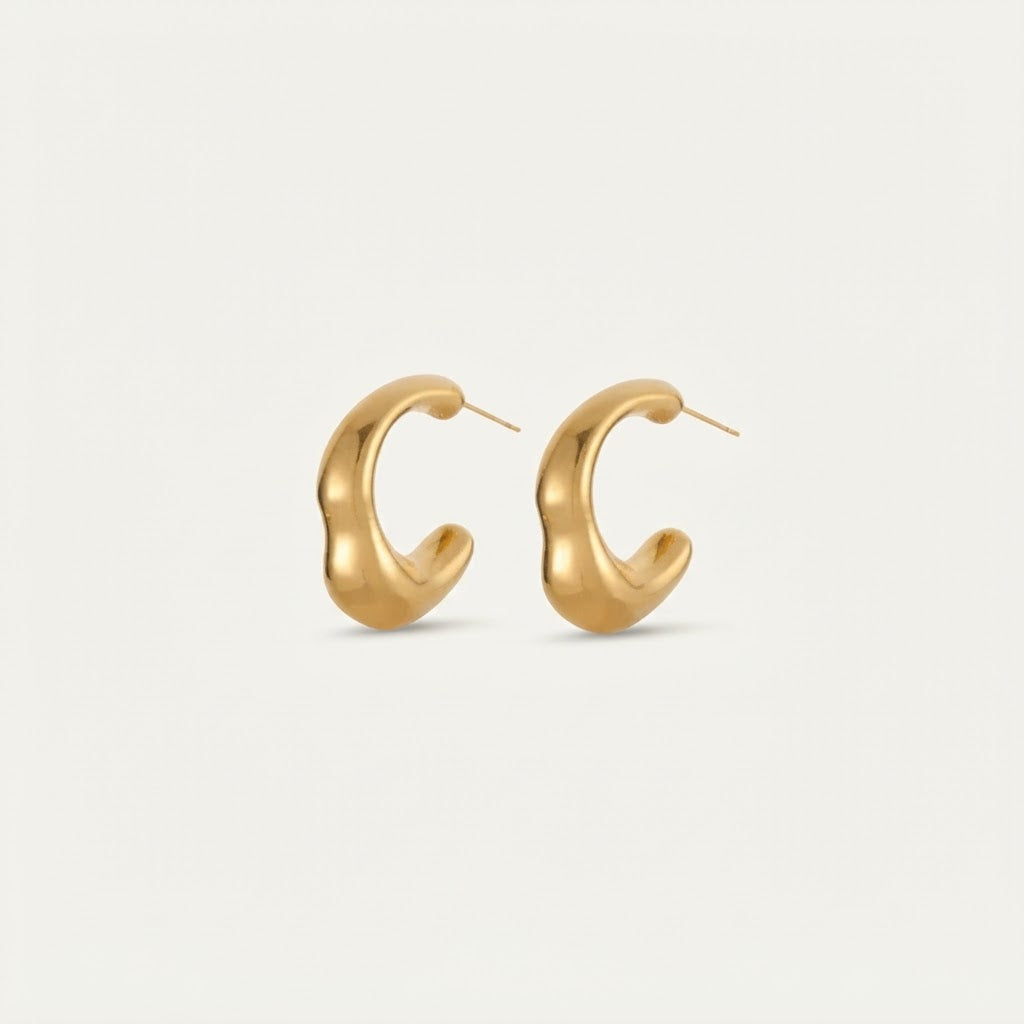 Geometric Gold Drop Delight Earrings BILARRI