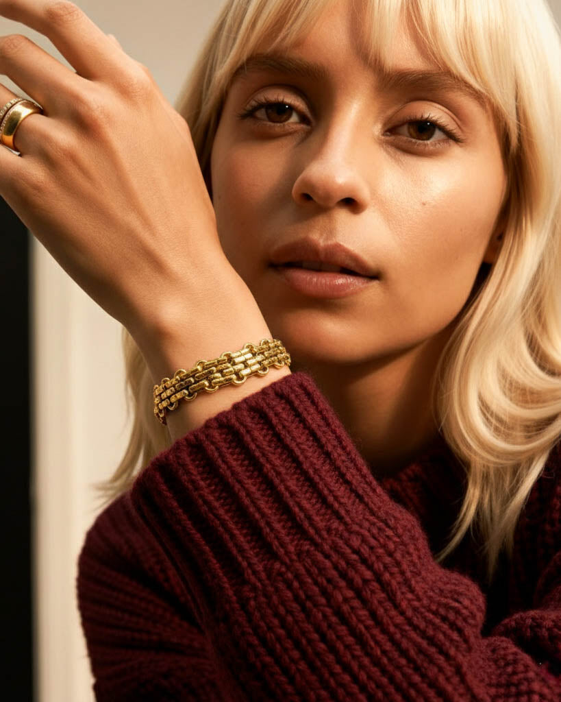 18K Gold Hearth Bracelet jewellery – layering set by BILARRI