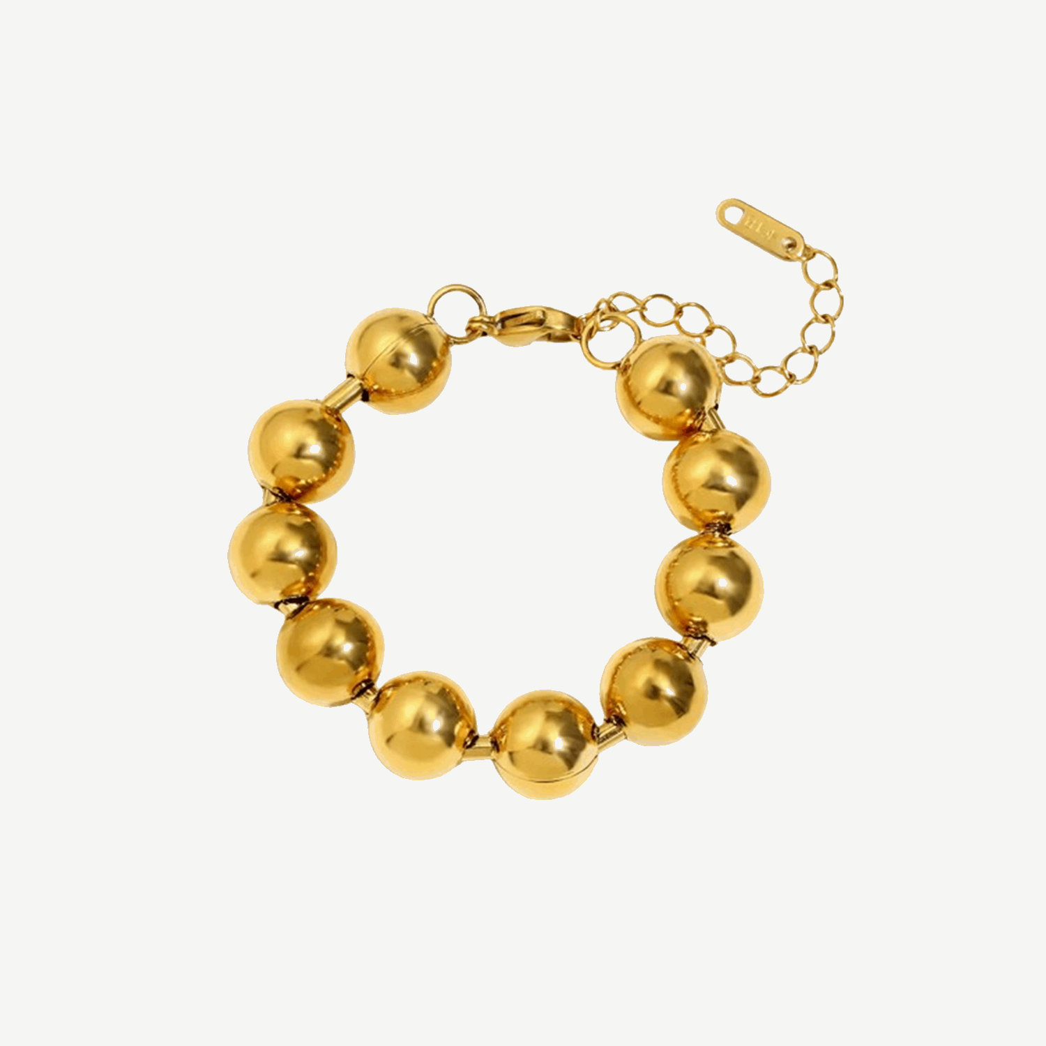 Gold Bead Bangle Bracelet Women 18K Autumn – tarnish-free by BILARRI
