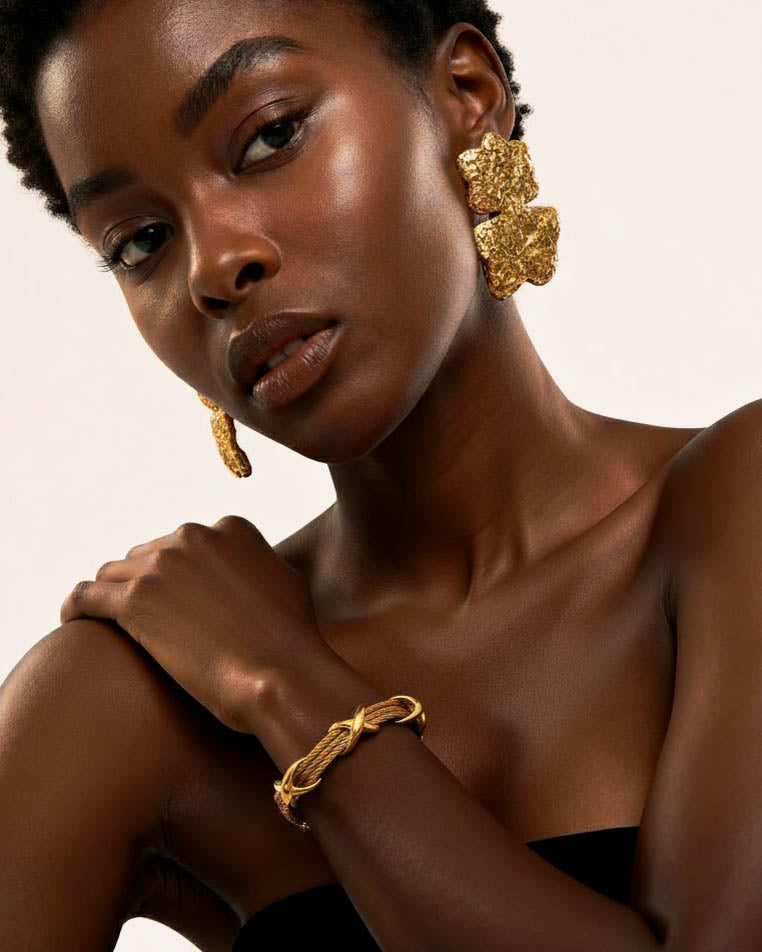 Gold Statement Cuff Bracelet Emberlink – waterproof by BILARRI