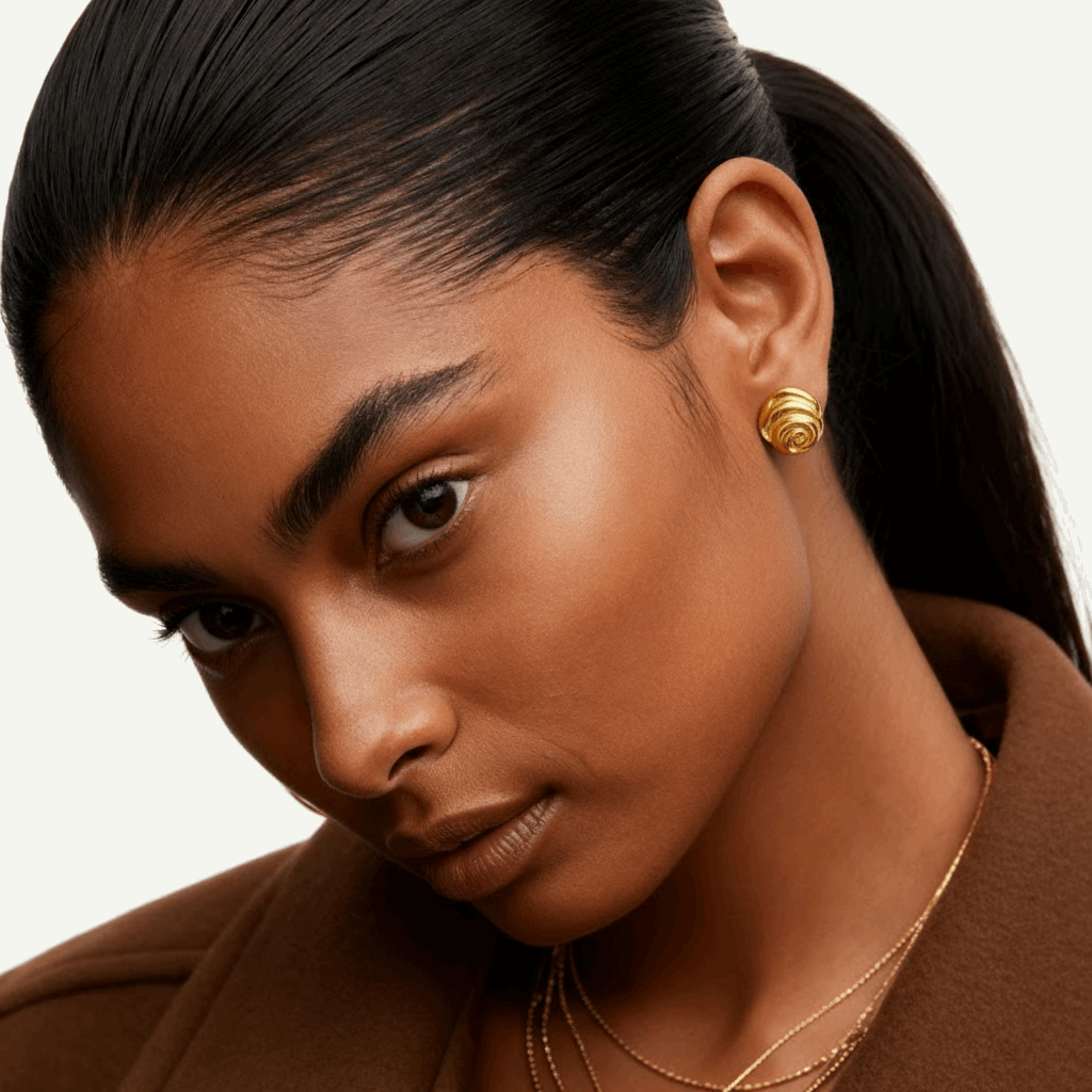 Shell Drop Earrings worn – coastal jewellery waterproof by BILARRI