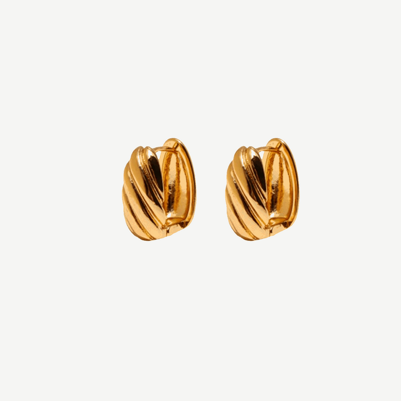 Geometric Gold Hoop Earrings Waterproof 18K London – by BILARRI