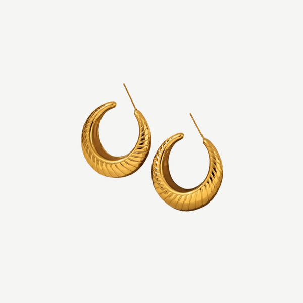 Twisted Gold Drop Earrings Women Waterproof Arie – 18K by BILARRI