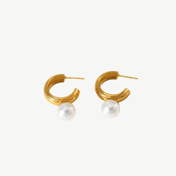 Sleek Gold Stud Earrings Sensitive Ears City – 18K by BILARRI