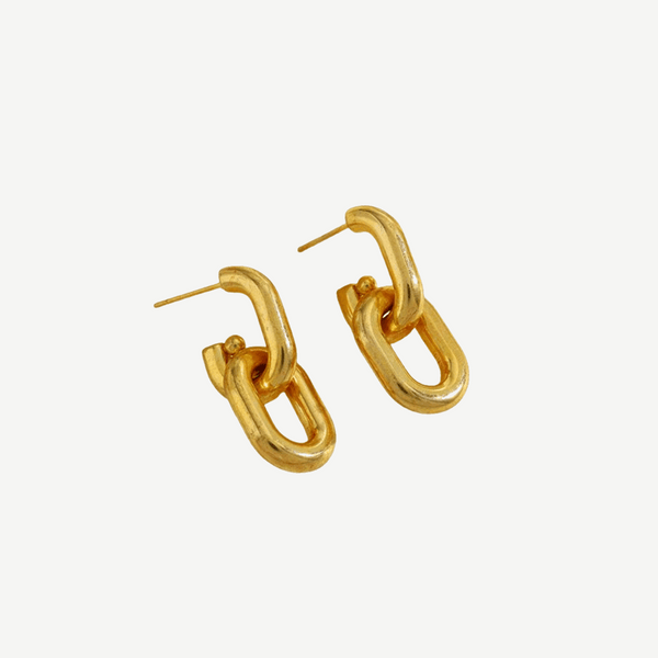 Gold Square Drop Earrings Bold Statement 18K Inferno Square – by BILARRI