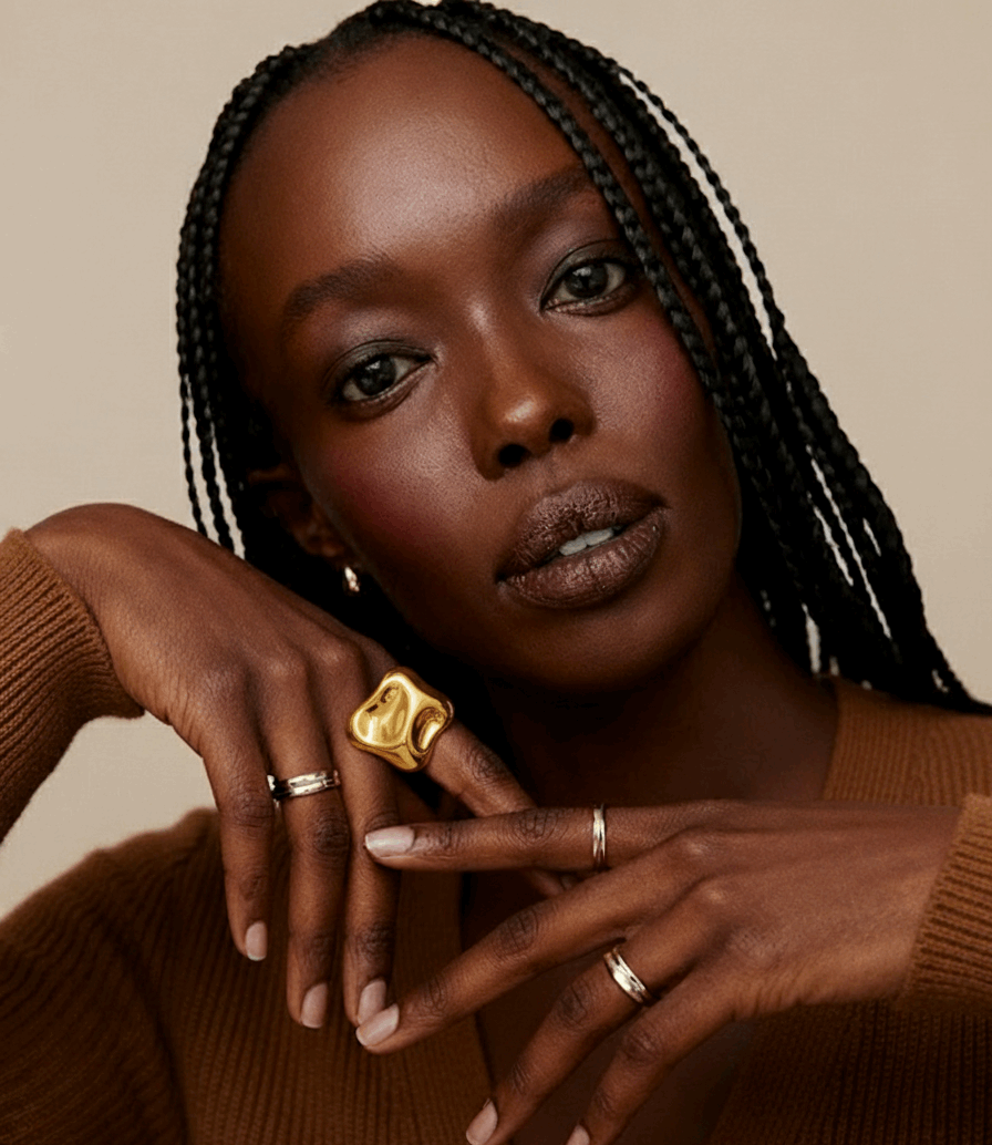 Bold Oversized Gold Ring Ember – tarnish-free waterproof by BILARRI