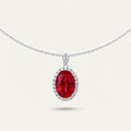 Circular red red ruby pendant necklace BILARRI