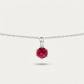 Sovereign Ruby-Red Solitaire Pendant Necklace BILARRI