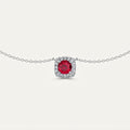 Ruby-Red Cushion Pendant Necklace BILARRI