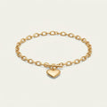 Gold Heart Charm Bracelet BILARRI