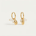 Natural Pearl Drop  Gold Earrings BILARRI